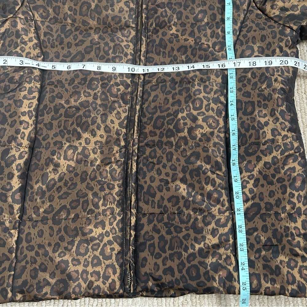 Donna Salyers Fabulous Furs Leopard print Faux Fur Collar Puffer Jacket - Picture 13 of 13